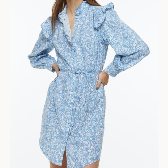 H&M Dresses & Skirts - H&M Ruffle Floral Printed Shirt Dress
